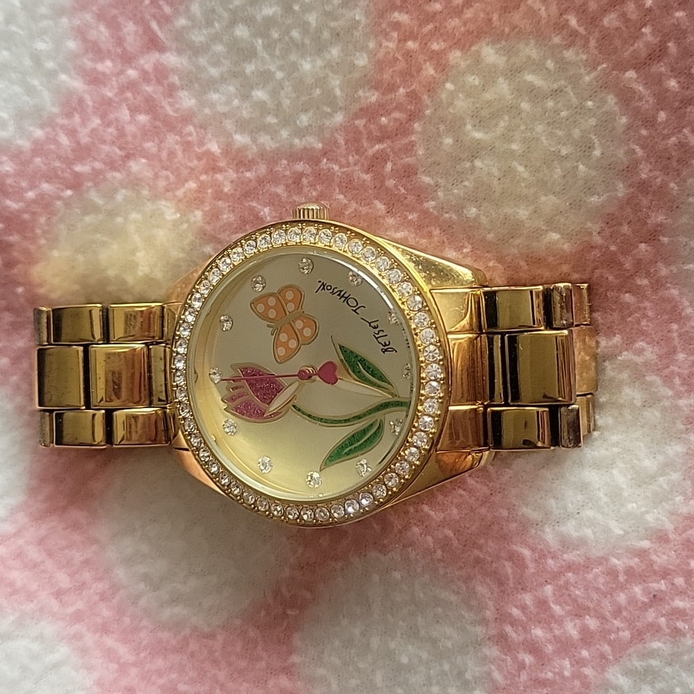 Betsey Johnson flower butterfly watch